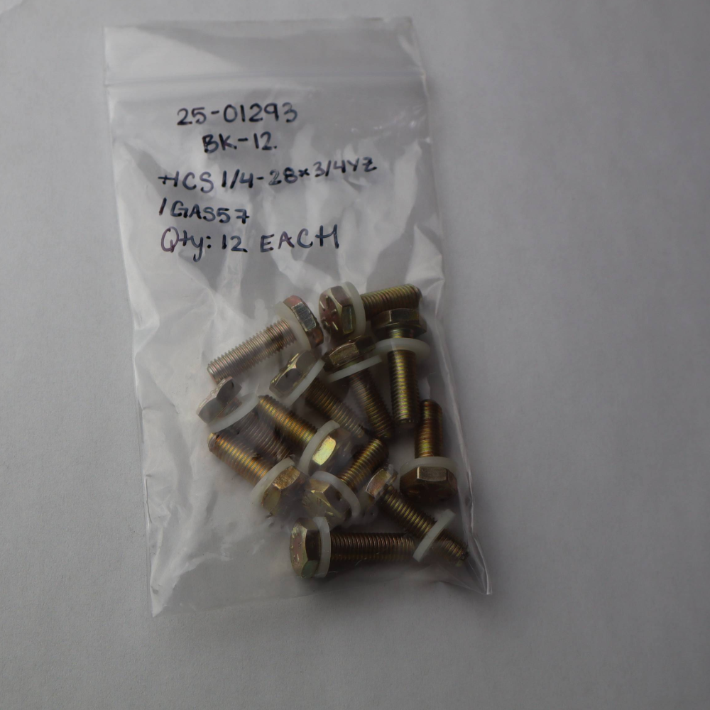 BK12, Bolt Kit - 12 bolts and nylon washers
