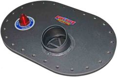 2.25" Remote 6x10 Fill Plate- Aluminum -  with -8 Check Valve for Early Mustang (1964½-1970)
